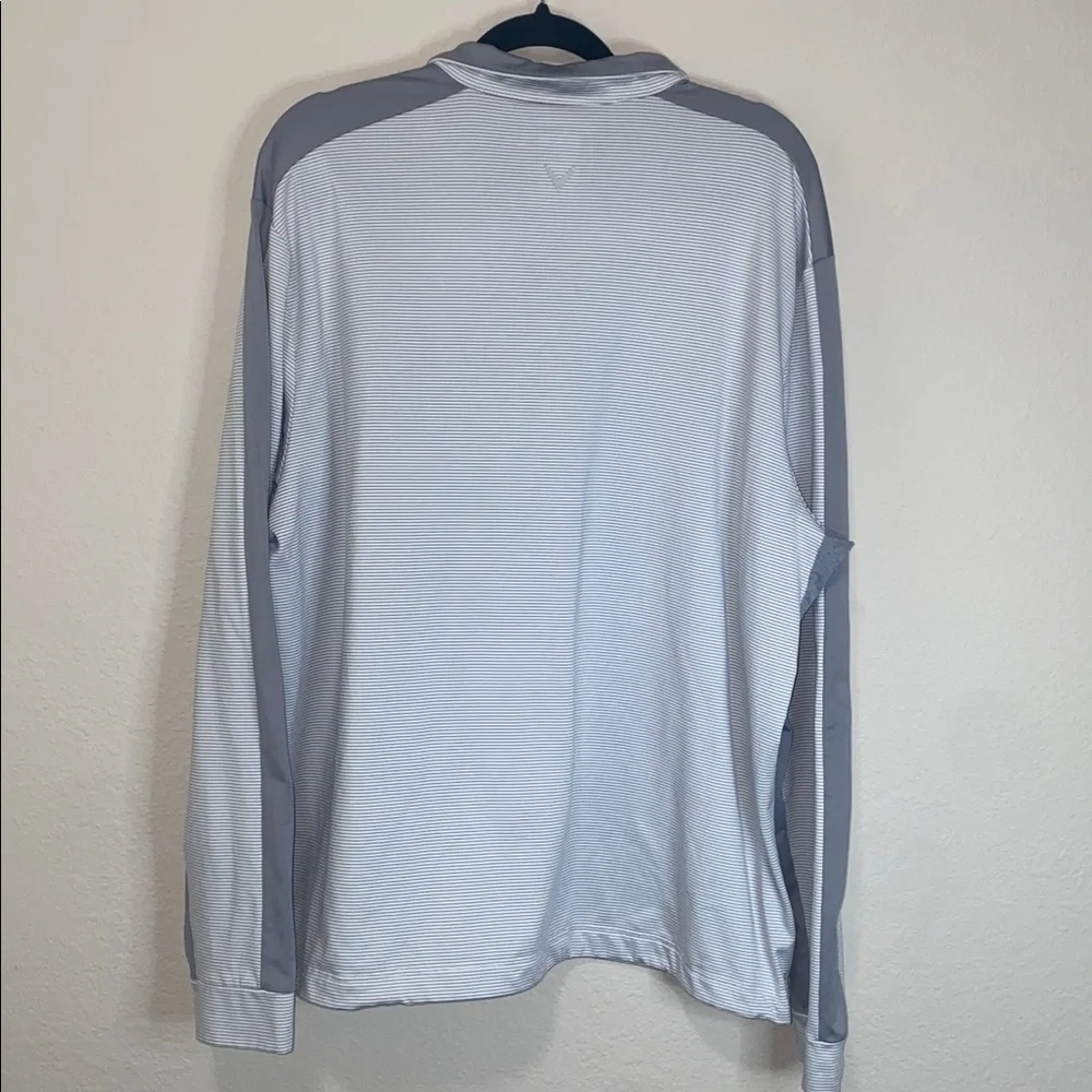 🪿Callaway Men's 1/4 Zip golf pullover in a light grey and white striped pattern! - Picture 9 of 9